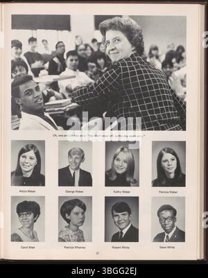 Das Jahrbuch 1969 mit dem Titel Panther repräsentiert die Linden McKinley High School. Die Schule ist Teil der Columbus City Schools in Ohio. Stockfoto