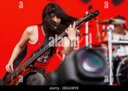 Norje, Schweden, 5. Juni 2025 THE WARNING (MX) Performing beim Sweden Rock Festival Credit: PEO Moller/Alamy Live News Stockfoto