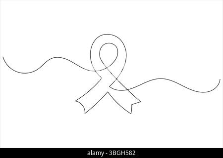Minimalistisches Farbband in durchgehender einzeiliger Zeichnung mit isolierter Umrissvektorillustration Stock Vektor
