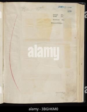 Range Book v. 26: Range 15, Town 12, von W. E. Peters dokumentiert historische Merkmale in York Township, Athens County, Ohio. Das Scrapbook enthält Bilder von Friedhöfen, Hügeln der Ureinwohner und anderen kulturellen Sehenswürdigkeiten, wobei der Schwerpunkt auf dem Dew Cemetery und dem Streifenbergbau in Shawnee, Perry County, liegt. Das Sortiment erstreckt sich über mehrere Jahrzehnte und spiegelt die Veränderungen an diesen Standorten wider. Stockfoto