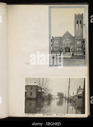 Seite 46 des Range Book v. 05 von W. E. Peters enthält Bilder von Kirchen in Glouster und anderen wichtigen Stätten in Athens Township. Das zwischen 1873 und 1946 entstandene Scrapbook ist Teil des Bemühens, historische Wahrzeichen zu dokumentieren, bei denen das Risiko besteht, verloren zu gehen oder vergessen zu werden. Stockfoto