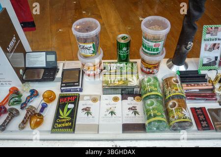 Smartshop Schaufenster in Amsterdam Stockfoto