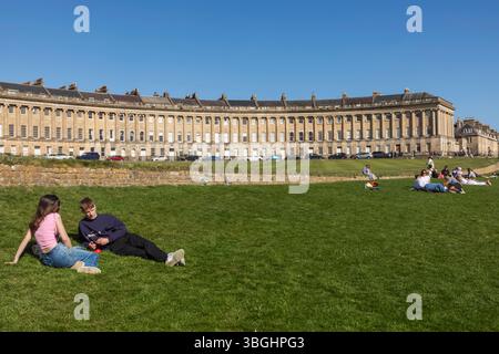 England, Somerset, Bad, Royal Crescent Stockfoto
