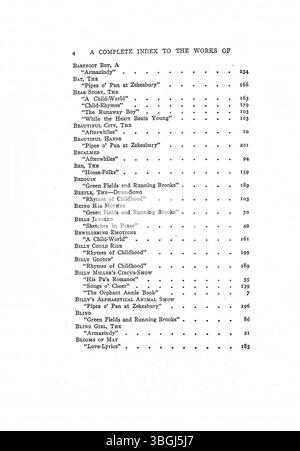 Seite 181 der 1907 erschienenen Publikation „Morning“ enthält gedruckte literarische Inhalte aus diesem Jahr. Stockfoto