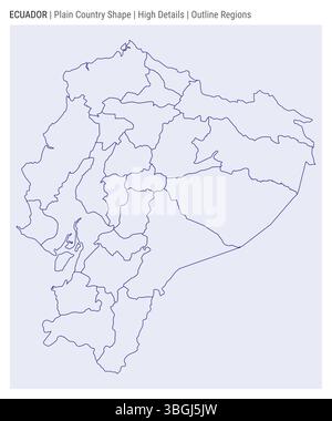 Ecuador einfache Landkarte. Hohe Details. Stil für Modellbereiche. Die Form Ecuadors. Vektorabbildung. Stock Vektor