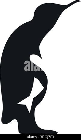 pinguinvogel mit Fisch-Logo, arktisches Tier-Symbol Stock Vektor