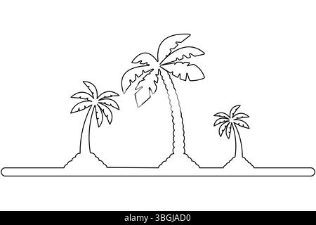 Einzeilige Palme mit modernem, minimalistischem Stil Stock Vektor