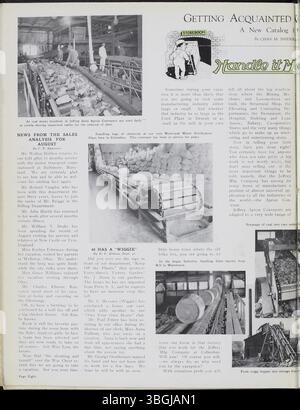 Band 6 von Jeffrey Service von September 1919 bis August 1920 ist eine wertvolle Zeitschrift, die Unternehmensaktualisierungen mit Nachrichten über soziale Ereignisse, Mitarbeiterleben und Kriegsberichterstattung kombiniert. Es bietet eine Momentaufnahme der Erholung nach dem Ersten Weltkrieg und der lokalen Geschichte durch Fotografien und Artikel über die Kriegsanstrengungen, die Mitarbeiter und das Familienleben. Stockfoto
