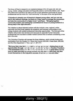 Die Pressemitteilungen von Bürgermeister Michael Coleman aus dem Jahr 2006 enthalten wichtige Informationen zu offiziellen Stadtfragen. Coleman, der erste afroamerikanische Bürgermeister von Columbus, Ohio, war von 2000 bis 2016 im Amt. Er hatte vier Amtsperioden inne und spielte eine Schlüsselrolle in der Kommunalpolitik, unter anderem als ehemaliger stadtrat. Stockfoto