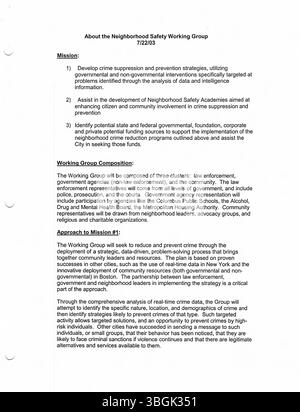2003 veröffentlichte das Büro von Bürgermeister Michael Coleman Pressemitteilungen über seine Bürgermeistertätigkeiten. Coleman, der erste afroamerikanische Bürgermeister von Columbus, Ohio, diente von 2000 bis 2016 und war 2014 der am längsten dienende Bürgermeister in der Geschichte der Stadt. Er war auch Mitglied des stadtrates und dessen Präsident. Stockfoto