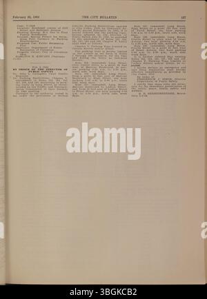 Das Columbus City Bulletin 1964 dokumentiert unter der Leitung des stadträts die Verfahren der Stadt, Verordnungen, Beschlüsse, Ausschreibungen, Aktualisierungen des öffentlichen Dienstes, und Aktivitäten der städtischen Departements. Stockfoto