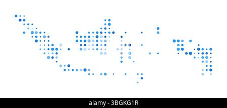 Indonesien Dot Map. Digitale Country-Form. Indonesien Vektorbild. Blaue kreisförmige Punkte in Country-Form. Erstaunliche Vektorillustration. Stock Vektor