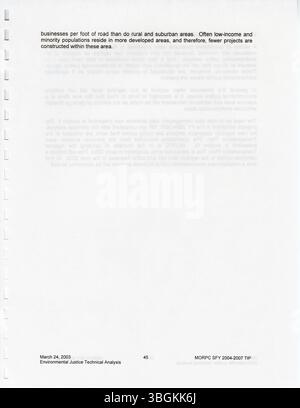 Das 2004-2007 vom MORPC entwickelte Transportverbesserungsprogramm beschreibt Transportverbesserungen, die für die Einhaltung der Bundesfinanzierungsvorschriften im Raum Columbus erforderlich sind. Stockfoto