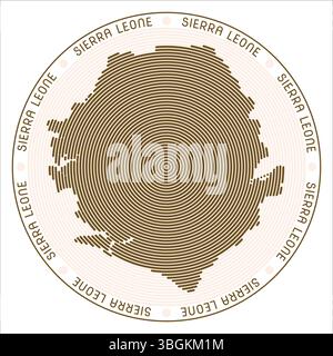 Rundes Logo von Sierra Leone. Ländliche Form von Ringen. Sierra Leone Text im ganzen Land. Vektorabbildung. Stock Vektor