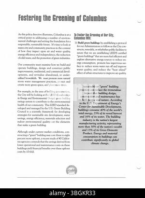 Diese Sammlung von 2005 Pressemitteilungen aus dem Büro von Bürgermeister Michael Coleman beschreibt seine Politik und Initiativen und zeigt seine Rolle als erster afroamerikanischer Bürgermeister von Columbus, Ohio. Stockfoto