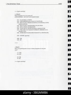 In der von der Stadt Columbus in Auftrag gegebenen Studie zur Kundenzufriedenheit von 1996 wurde die Wahrnehmung der Bürger von lokalen Dienstleistungen und Einrichtungen untersucht. Diese Studie half bei der Festlegung von Servicezielen, der Bewertung von Richtlinienproblemen und der Orientierung bei Budgetentscheidungen für das kommende Jahr. Sie dient auch als Aktualisierung früherer Studien, die 1994 und 1995 durchgeführt wurden. Stockfoto