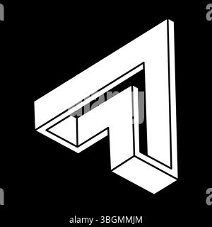 Optische Täuschung. Unmögliche Formen. Figur mit heiliger Geometrie. Escher-STYLE. Abstrakte ewige geometrische Objekte. Stock Vektor