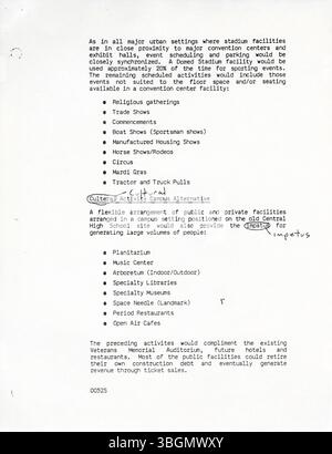 Der Bericht der Riverfront Development Task Force von 1984 enthält wichtige Empfehlungen, die zur Entwicklung des Riverfront Strategic Plan für Columbus (Ohio) beigetragen haben, der sich auf die Verbesserung des öffentlichen Zugangs und die Entwicklung der Uferpromenade konzentriert. Stockfoto