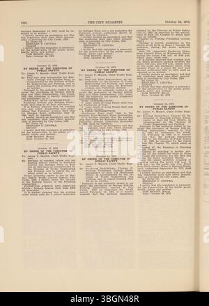 Das Columbus City Bulletin von 1972, das vom Stadtschreiber betreut wird, enthält Aufzeichnungen über die Verfahren des stadtrates, Ausschreibungen für Angebote und Vorschläge, verabschiedete Verordnungen, verabschiedete Beschlüsse, Aktualisierungen des öffentlichen Dienstes und Aktivitäten der Stadtverwaltung und des Kaufausschusses. Stockfoto