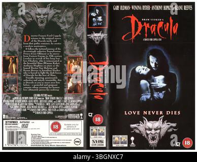 Bram Stokers Dracula (1992 Film, Regie: F.F. Coppola) VHS Cover von Columbia TriStar Home Video Stockfoto