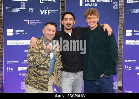 Sammy Amara, Eko Fresh und Tim Bendzko bei der Verleihung von der Deutsche Entertainment Award am 5.06.2025 im Harbour Club Köln Stockfoto
