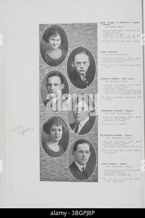 Die South High School an der Südseite von Columbus, Ohio, veröffentlichte 1923 ihr Jahrbuch „The Annual“. Die 1895 gegründete Schule hat mehrere Gebäude belegt, die heutige Eröffnung erfolgte 1924. Im Laufe der Jahre ist die South High für ihre historische Bedeutung und ihre Verbindung mit der Barrett Junior High School bekannt. Die Ann Street wurde 2009 nach umfangreichen Renovierungsarbeiten wieder eröffnet. Stockfoto