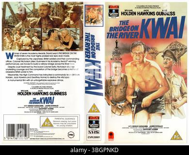 The Bridge on the River Kwai Kriegsfilm von 1957 unter der Regie von David Lean VHS Cover (1991) (UK) von Video Collection International Stockfoto