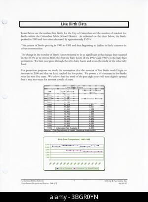Dieses Dokument beschreibt den Columbus Public Schools District Wide Master Facilities Plan, Band 2, Buch 2, aus dem Jahr 2002. Sie gibt einen Überblick über die bestehenden Einrichtungen des Bezirks und skizziert einen Rahmen für die Entwicklung eines neuen Masterplans für den Bezirk. Stockfoto