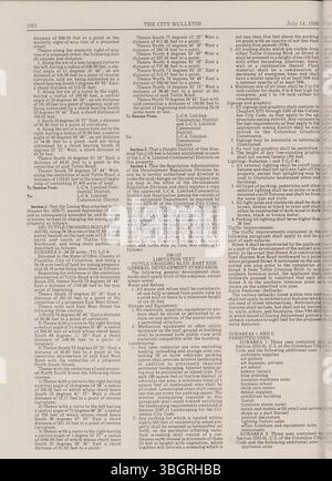 Dieses Columbus City Bulletin von 1990, unter der Leitung des stadträts, enthält die Verfahren des stadtrates, erlassene Verordnungen, Beschlüsse, Ausschreibungen und Hinweise über die offiziellen Handlungen der Stadtverwaltung. Stockfoto