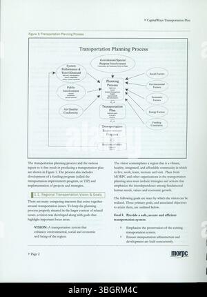 Der CapitalWays Transportation Plan von 2008-2030 enthält Strategien zur Deckung des künftigen Transportbedarfs in Zentral-Ohio, wobei der Schwerpunkt auf dem Ausbau der Infrastruktur und der Verbesserung des Güterverkehrs liegt, da die Bevölkerung bis 500.000 bis 2030 wachsen wird. Stockfoto