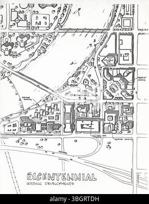 Im Jahr 1984 gab die Riverfront Development Task Force Empfehlungen ab, die zum Riverfront Strategic Plan von Columbus, Ohio, beitrugen, wobei der Schwerpunkt auf der Verbesserung der Küstenflächen und der städtischen Infrastruktur lag. Stockfoto
