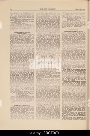 Dieser Teil des Columbus City Bulletins von 1972, der vom Stadtschreiber verwaltet wird, umfasst stadtratsverfahren, Verordnungen, Beschlüsse, Aktualisierungen des öffentlichen Dienstes, Werbung für Angebote, Vorschläge und Aktivitäten des Kaufausschusses, die Aktionen der städtischen Abteilungen erfassen. Stockfoto