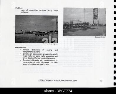 BEST Practices für Fußgängeranlagen 1999 ist ein Planungsleitfaden für lokale Behörden zur Entwicklung oder Verbesserung von Fußgängersystemen mit bewährten Techniken aus verschiedenen Regionen. Stockfoto