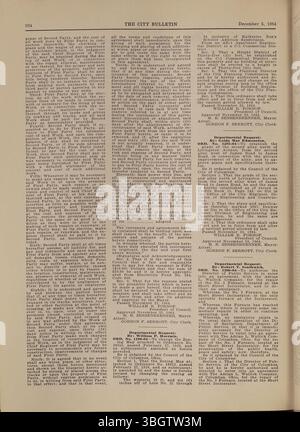 Dieses Columbus City Bulletin von 1964, das unter der Leitung des stadtrates veröffentlicht wurde, enthält die Verfahren der Stadt, Verordnungen, Beschlüsse, Ausschreibungen, Aktualisierungen des öffentlichen Dienstes, und Aktionen der Stadtverwaltung. Stockfoto