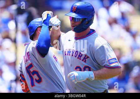 Pete Alonso, (Mets), 5. Juni 2025 - Baseball: Pete Alonso, (Mets), Homerun(15), MLB-Spiel zwischen Los Angeles Dodgers und New York Mets im Dodger Stadium in Kalifornien, USA. Creative 2/AFLO/Alamy Live News Stockfoto