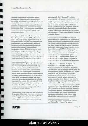 Der CapitalWays Transportation Plan für 2008-2030 enthält Strategien zur Unterstützung der Verkehrsinfrastruktur in Zentral-Ohio, wobei der Schwerpunkt auf der Unterbringung einer wachsenden Bevölkerung, der Verbesserung der Reiseeffizienz und der Verbesserung des Güterverkehrs in der gesamten Region liegt. Stockfoto