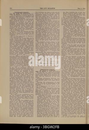 Dieses Columbus City Bulletin von 1964 enthält gesetzliche Entscheidungen, Ausschreibungsanzeigen, Dokumente des öffentlichen Dienstes und Abteilungstätigkeiten unter dem Stadtschreiber. Stockfoto