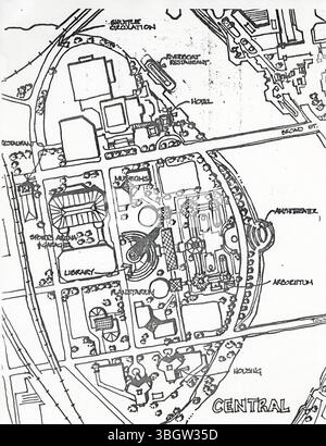 Dieser Bericht der Riverfront Development Task Force aus dem Jahr 1984 enthält Empfehlungen, die den Riverfront Strategic Plan bildeten, der sich auf nachhaltige Entwicklung und wirtschaftliche Revitalisierung des Flussufers in Columbus, Ohio, konzentriert. Stockfoto