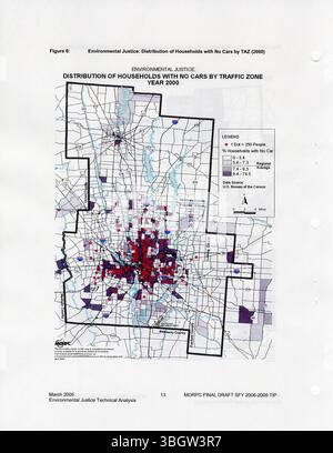 Im letzten Abschnitt des Anhangs zur technischen Analyse des regionalen Verkehrsplans 2030 für Umweltgerechtigkeit werden die Aktualisierungen der ITS-Integrationsstrategie in Central Ohio beschrieben, um die Übereinstimmung mit den ITS-Dokumentationsstandards des Bundes sicherzustellen. Stockfoto