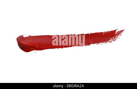 Roter Pinsel isoliert auf weißem Hintergrund und mit Beschneidungspfaden. Stockfoto