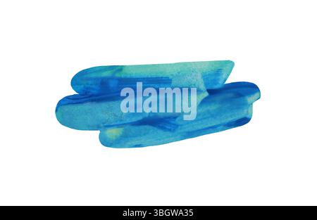 Blauer Pinsel isoliert auf weißem Hintergrund und mit Beschneidungspfaden. Stockfoto