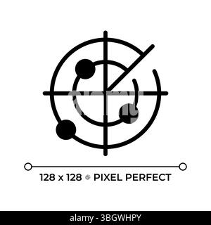 Marineblaues Radarsymbol mit perfekter Glyphe Stock Vektor