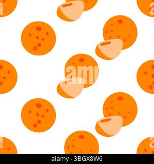 Exotisches Orangenfrucht Nahtloses Muster Stock Vektor