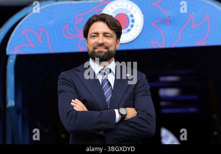 Aktenfoto vom 05.06.2025 von Russell Martin. Patrick Stewart, Chief Executive der Rangers, gibt zu, dass der Vorstand von Ibrox „dem Lärm im Zusammenhang mit der Ernennung des neuen Cheftrainers Russell Martin nicht entgangen ist“. Ausgabedatum: Freitag, 6. Juni 2025. Stockfoto