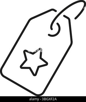Preisschild Mit Sternlinie Symbol. Sonderangebot, Sonderaktion Und Rabattsymbol. Einzelhandelsmarketing, Verkaufsereignis Und Branding-Konzept. Bearbeitbare Kontur Stock Vektor
