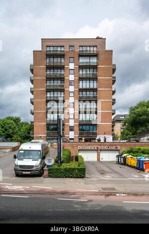 Sozialwohnungen in der Peterbos Borrow in Anderlecht, Brüssel, Belgien, 5. Juni 2025 Stockfoto