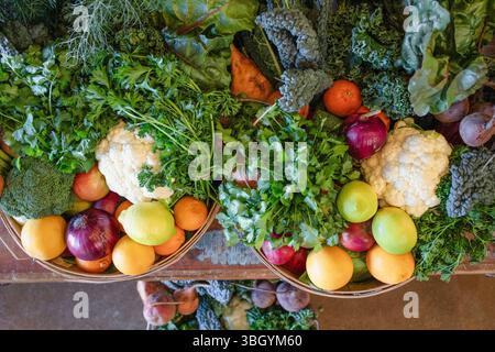 Frische Produkte auf dem Bauernmarkt Stockfoto