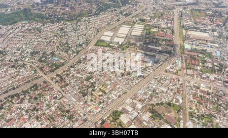 Luftaufnahme von Addis Abeba, der Hauptstadt von Äthiopien Stockfoto
