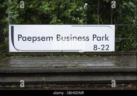 Anderlecht, Hauptstadt Brüssel, Belgien, 16. September 2024 Zeichen des Paepsem Business Park, Europa Stockfoto