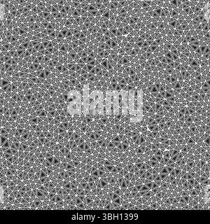 Dreiecke Hintergrund. Kleine Dreiecke. Volumenkörperformen in Rahmen. Schwarz-weiß-Stil. Wiederholbares Muster. Wunderschöne Vektorfliesen. Stock Vektor